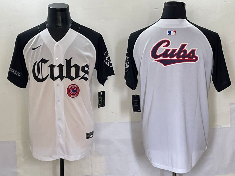 Men 2025 Chicago Cubs Blank White black Five generations Joint Name Nike MLB Jersey style 56
